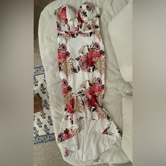 Elle Zeitoune Gorgeous Floral Satin Dress S - Picture 5 of 10